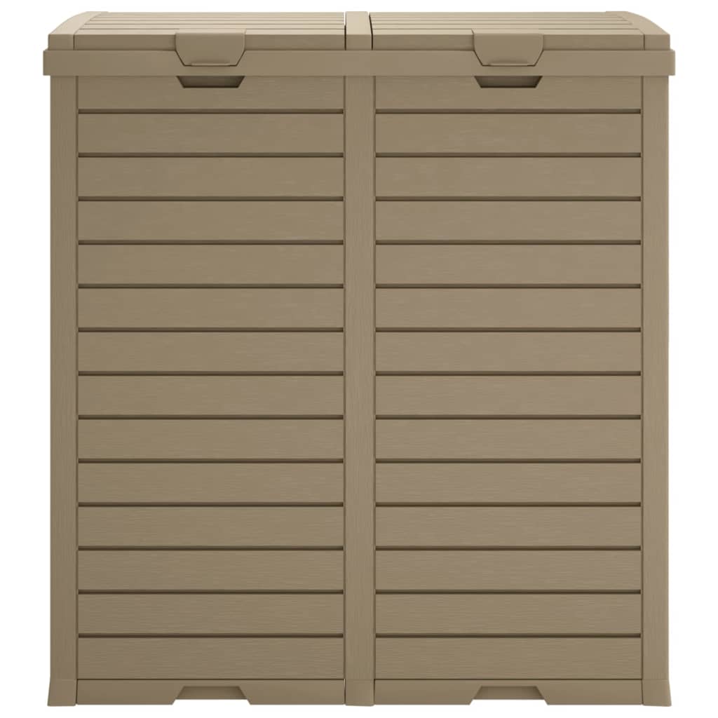 vidaXL Outdoor Garbage Bin Light Brown 30.7"x16.1"x33.9" Polypropylene