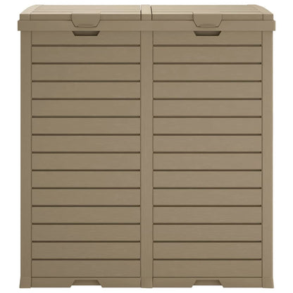 vidaXL Outdoor Garbage Bin Light Brown 30.7"x16.1"x33.9" Polypropylene