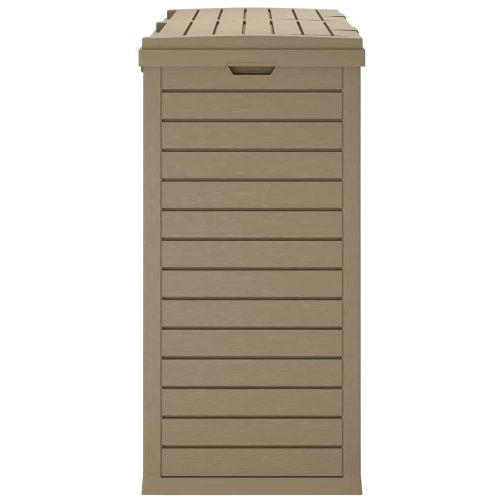 vidaXL Outdoor Garbage Bin Light Brown 30.7"x16.1"x33.9" Polypropylene