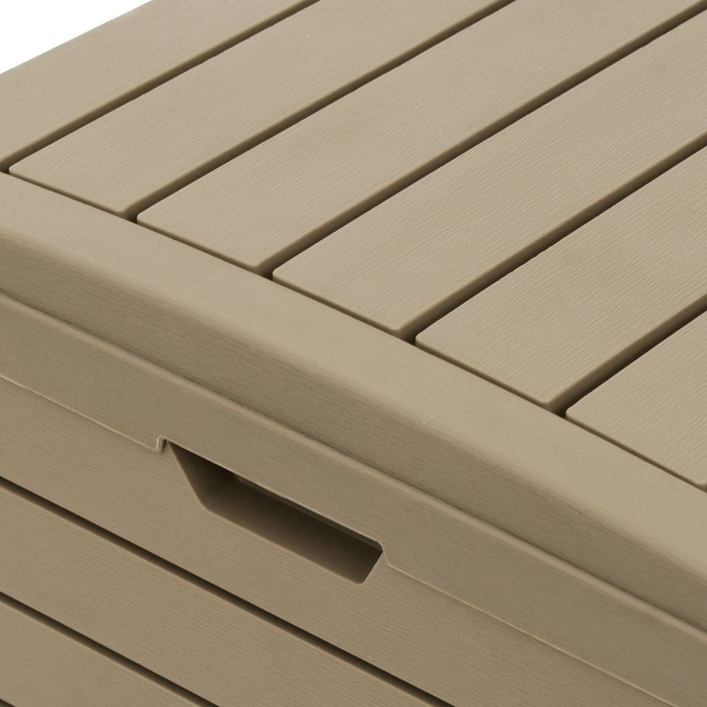 vidaXL Outdoor Garbage Bin Light Brown 30.7"x16.1"x33.9" Polypropylene