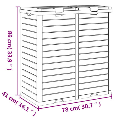 vidaXL Outdoor Garbage Bin Light Brown 30.7"x16.1"x33.9" Polypropylene