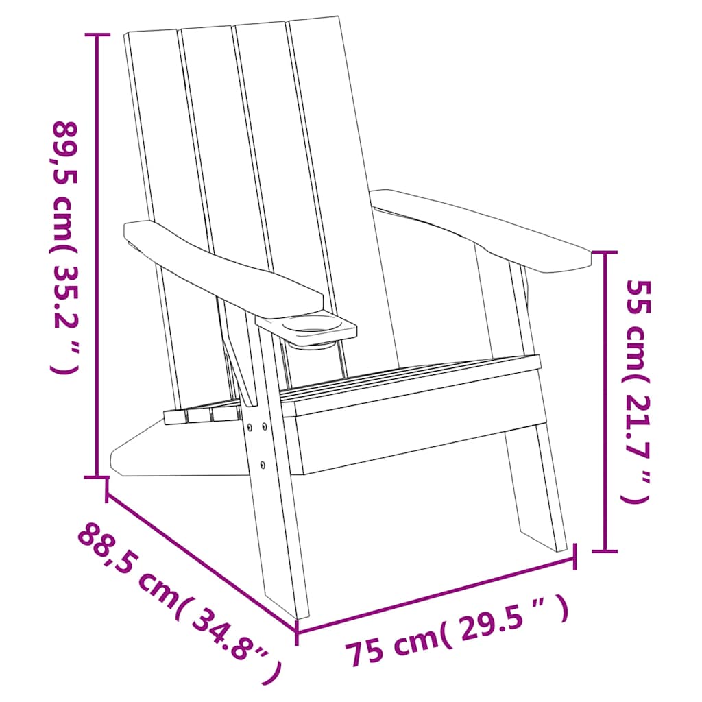 Garden Adirondack Chair | Light brown | Polypropylene (PP) | Medium