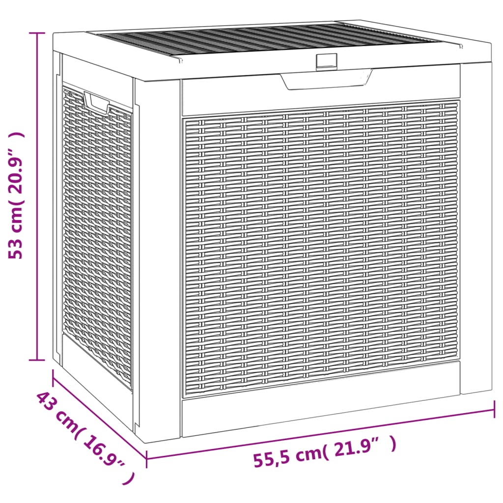 Garden Storage Box Light Brown 55.5x43x53 cm Polypropylene