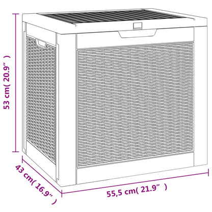 Garden Storage Box Light Brown 55.5x43x53 cm Polypropylene