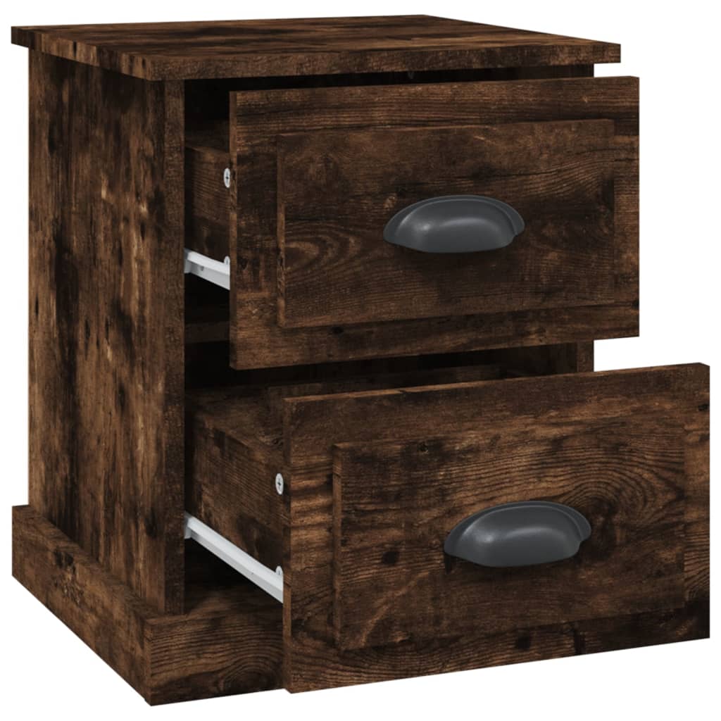 Bedside Cabinet Smoked Oak 39x39x47.5 cm Engineered Wood
