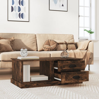 Coffee Table Smoked Oak 90x50x35 cm Engineered Wood