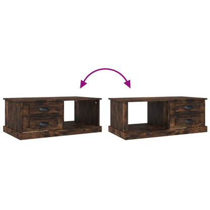 Coffee Table Smoked Oak 90x50x35 cm Engineered Wood