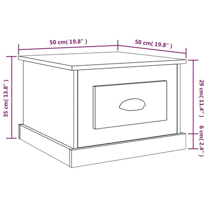 Coffee Table Smoked Oak 50x50x35 cm Engineered Wood