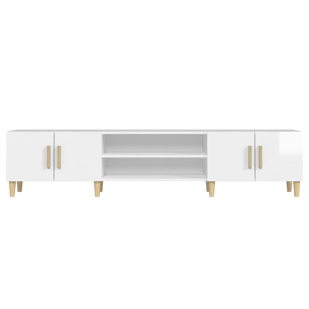 TV Cabinet High Gloss White 180x31.5x40 cm Engineered Wood