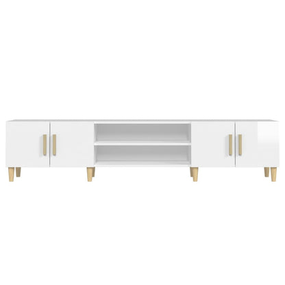 TV Cabinet High Gloss White 180x31.5x40 cm Engineered Wood