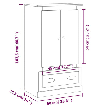 Highboard Grey Sonoma 60x35.5x103.5 cm Engineered Wood
