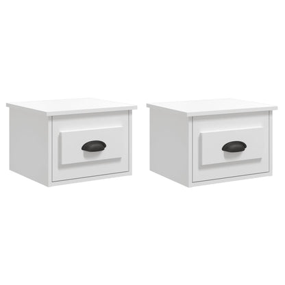 Wall-mounted Bedside Cabinets 2 pcs High Gloss White 41.5x36x28cm