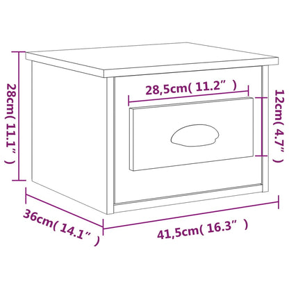 Wall-mounted Bedside Cabinet Sonoma Oak 41.5x36x28cm