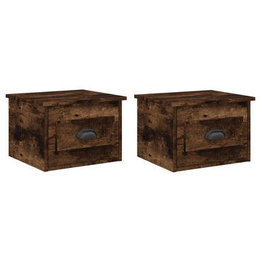 Wall-mounted Bedside Cabinets 2 pcs Smoked Oak 41.5x36x28cm