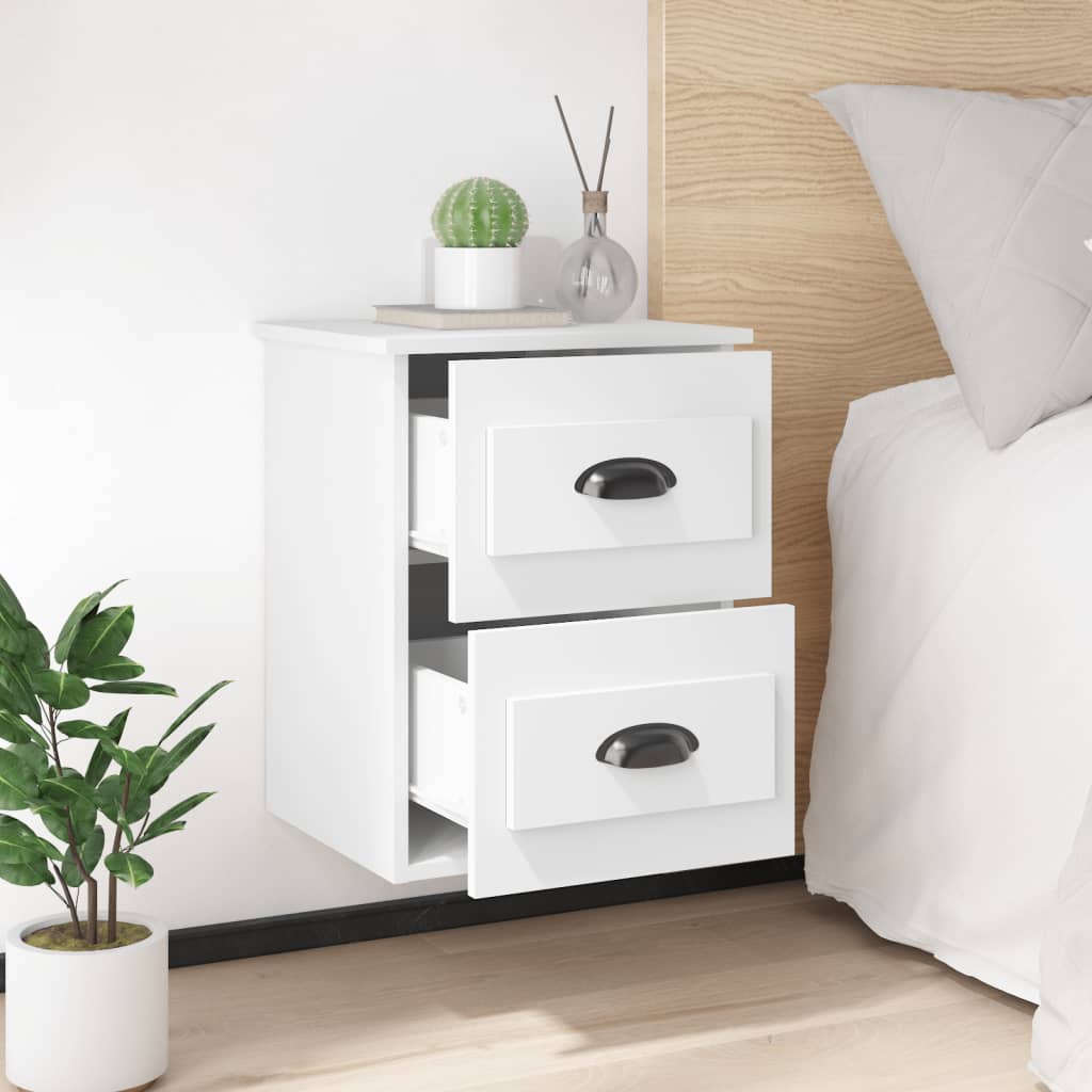 Wall-mounted Bedside Cabinets 2 pcs White 41.5x36x53cm