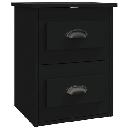 Wall-mounted Bedside Cabinet Black 41.5x36x53cm