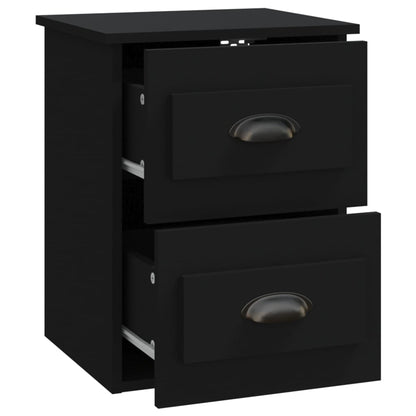 Wall-mounted Bedside Cabinet Black 41.5x36x53cm