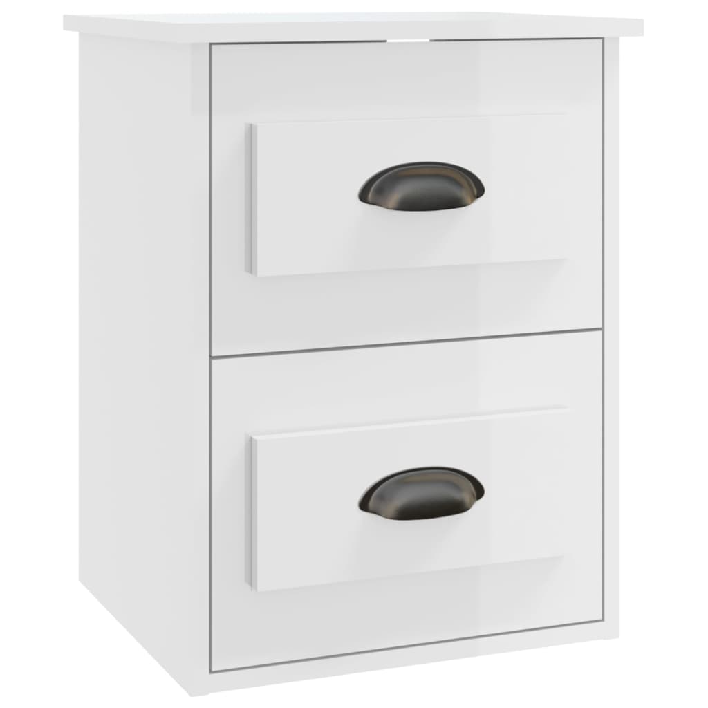 Wall-mounted Bedside Cabinets 2 pcs High Gloss White 41.5x36x53cm