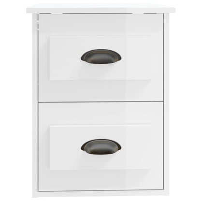 Wall-mounted Bedside Cabinets 2 pcs High Gloss White 41.5x36x53cm