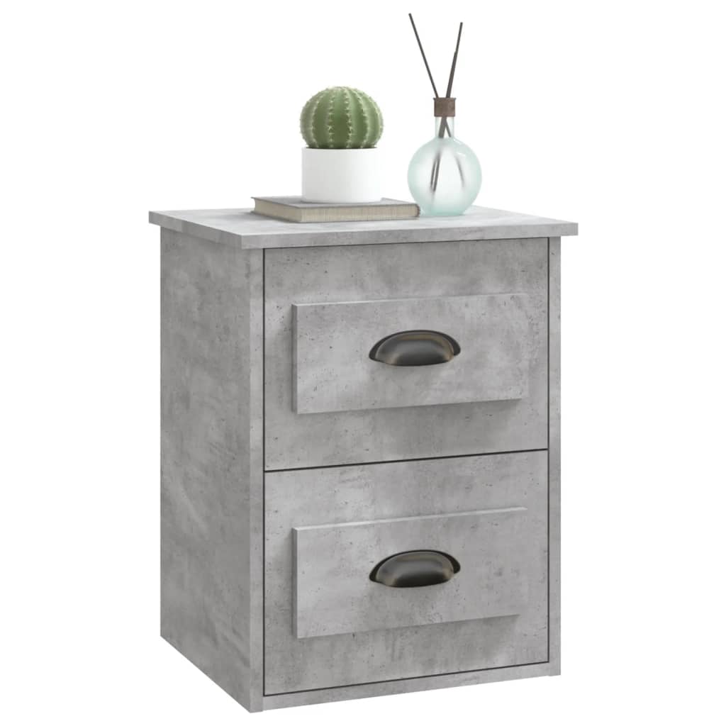 Wall-mounted Bedside Cabinet Concrete Grey 41.5x36x53cm