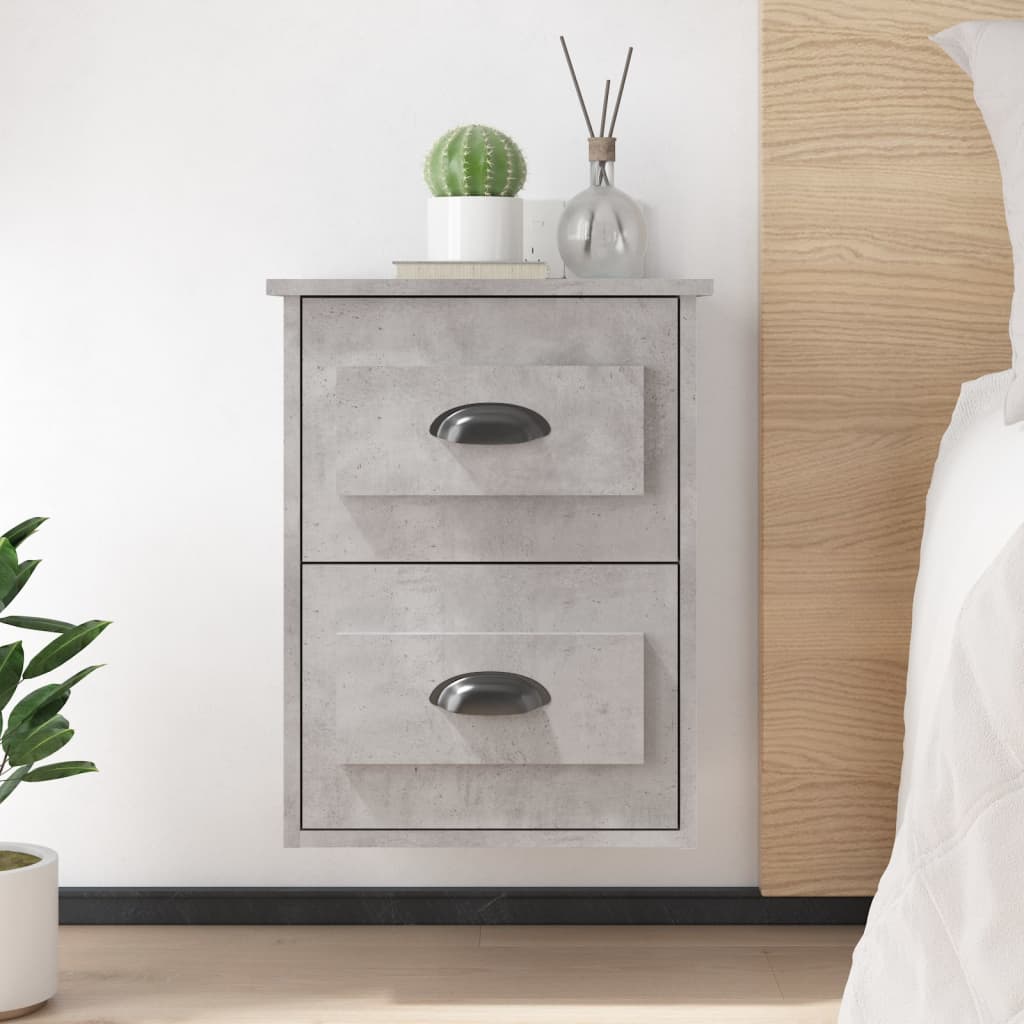 Wall-mounted Bedside Cabinet Concrete Grey 41.5x36x53cm