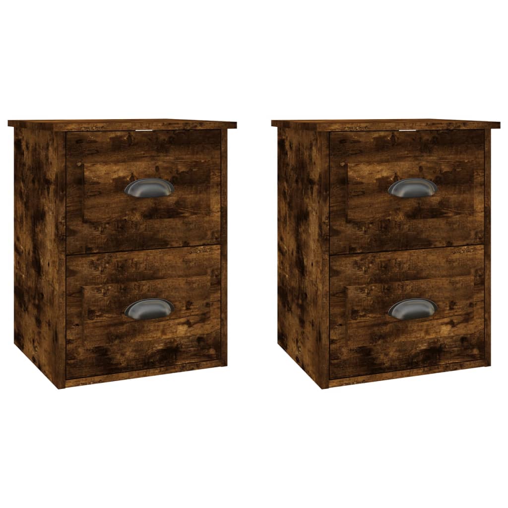 Wall-mounted Bedside Cabinets 2 pcs Smoked Oak 41.5x36x53cm