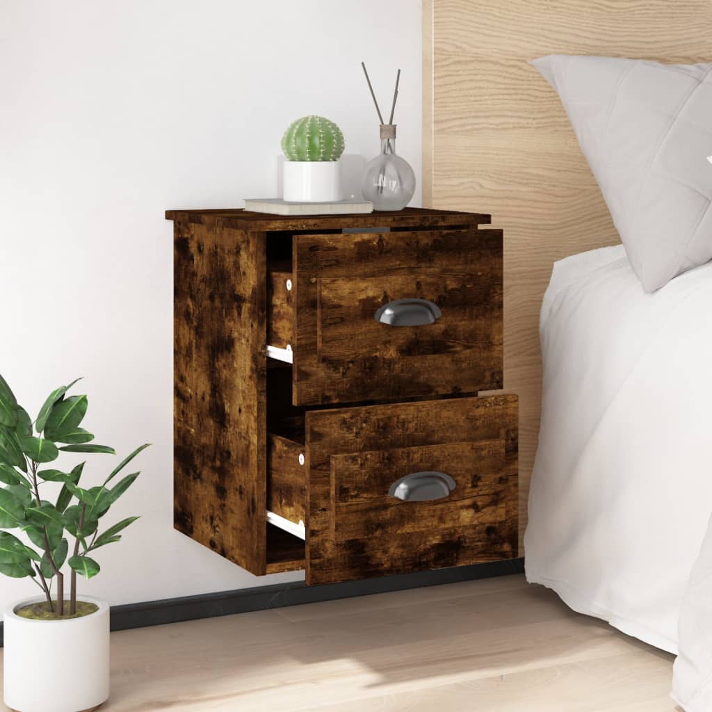 Wall-mounted Bedside Cabinets 2 pcs Smoked Oak 41.5x36x53cm