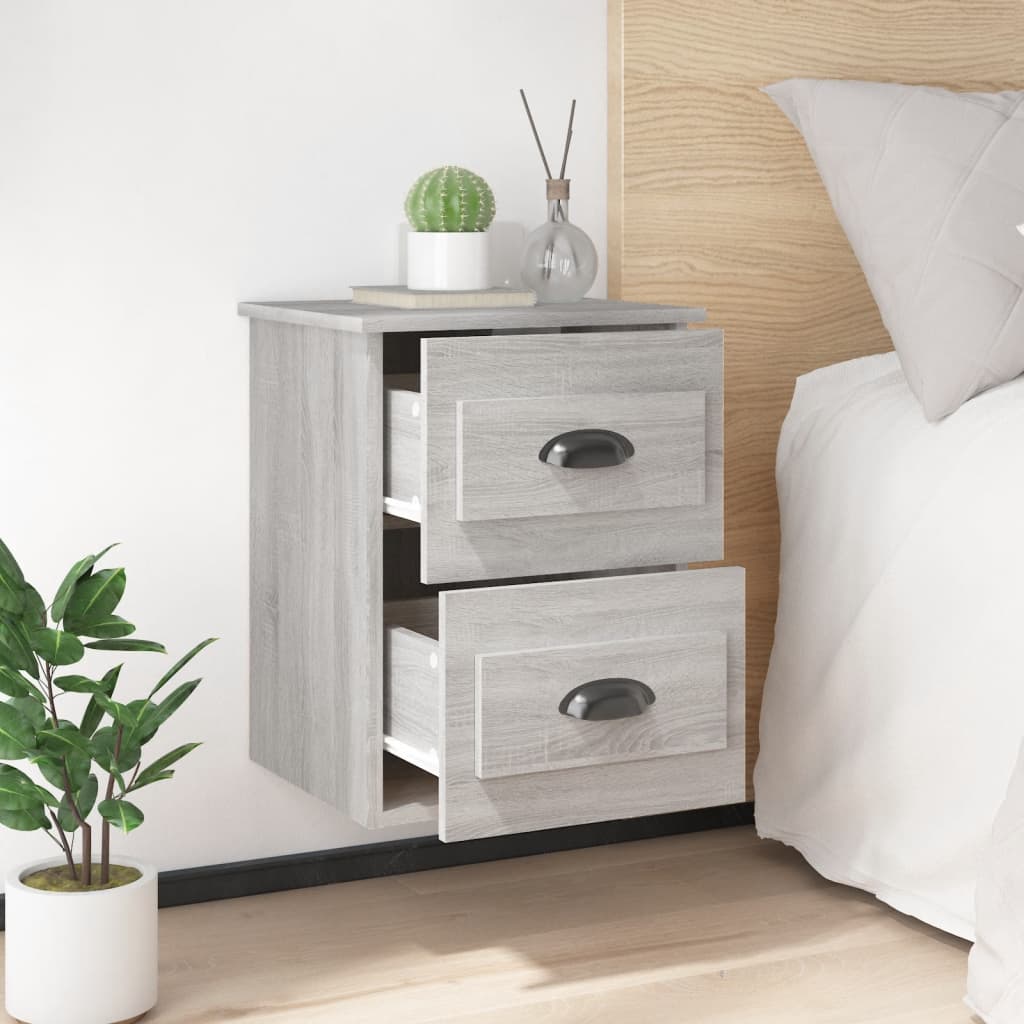 Wall-mounted Bedside Cabinet Grey Sonoma 41.5x36x53cm