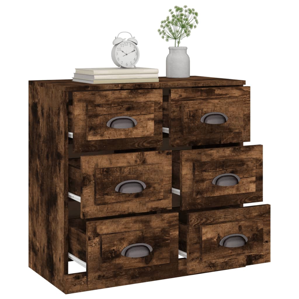 Sideboard Smoked Oak 70x35.5x67.5 cm Engineered Wood