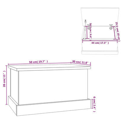Storage Box Black 50x30x28 cm Engineered Wood