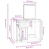 Dressing Table with Mirror Grey Sonona 90x50x132.5 cm Engineered Wood
