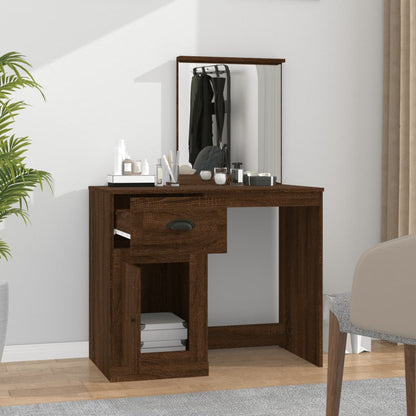 Dressing Table | Brown Oak | Engineered Wood, Acrylic | Dressing Table