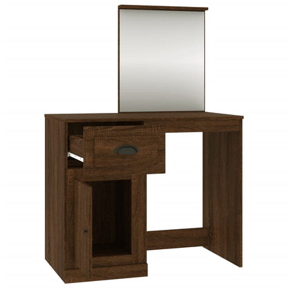Dressing Table | Brown Oak | Engineered Wood, Acrylic | Dressing Table
