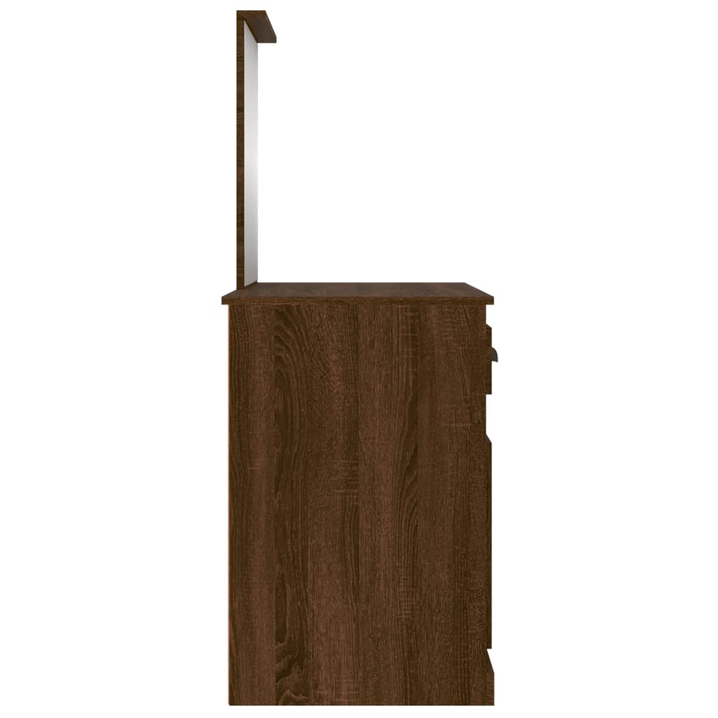 Dressing Table | Brown Oak | Engineered Wood, Acrylic | Dressing Table