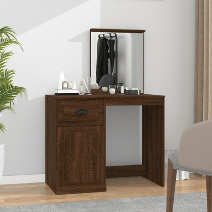 Dressing Table | Brown Oak | Engineered Wood, Acrylic | Dressing Table
