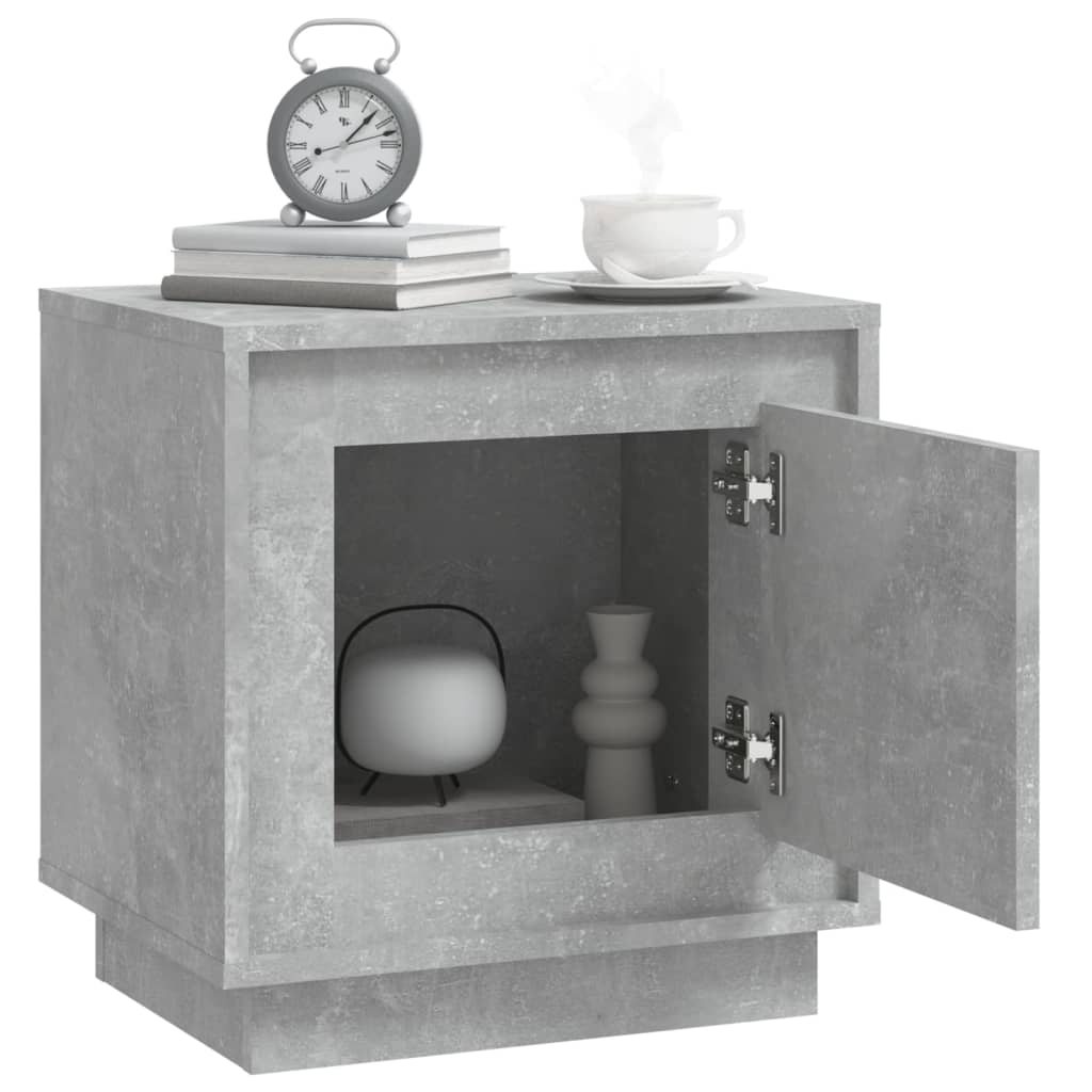 Bedside Cabinet Concrete Grey 44x35x45 cm Engineered Wood