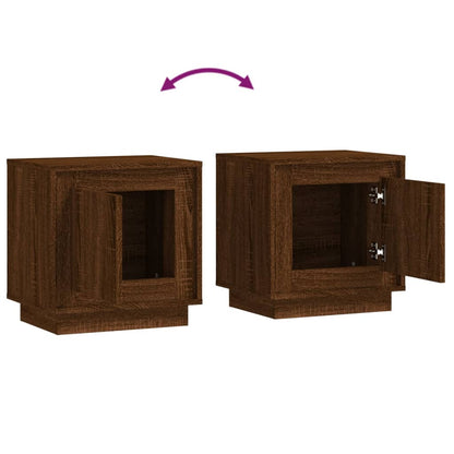 Bedside Cabinet Brown Oak 44x35x45 cm Engineered Wood
