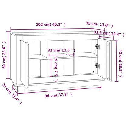 Sideboard Brown Oak 102x35x60 cm Engineered Wood