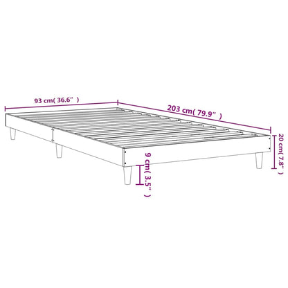 Bed Frame without Mattress Brown Oak 90x200 cm Engineered Wood