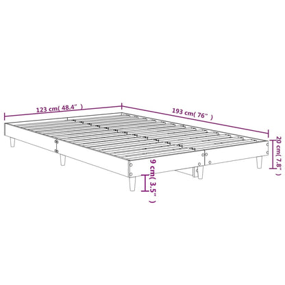 Bed Frame without Mattress Smoked Oak 120x190 cm Small Double Engineered Wood