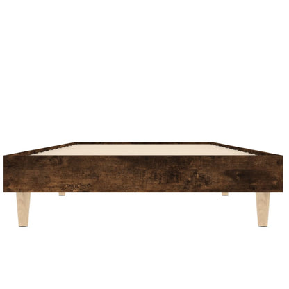 Bed Frame without Mattress Smoked Oak 75x190 cm Small Single Engineered Wood