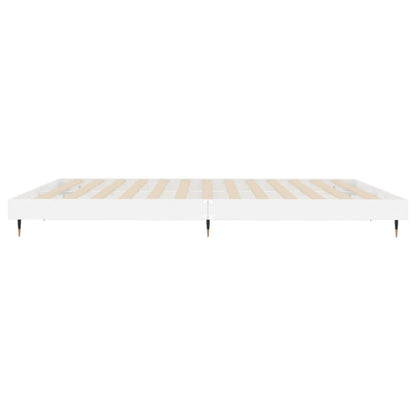 Bed Frame without Mattress High Gloss White 200x200 cm