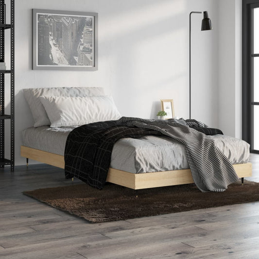 Bed Frame without Mattress Sonoma Oak 100x200cm Engineered Wood