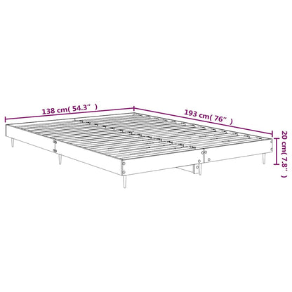 Bed Frame without Mattress High Gloss White 135x190 cm Double