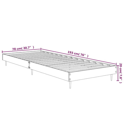Bed Frame without Mattress Sonoma Oak 75x190 cm Small Single Engineered Wood