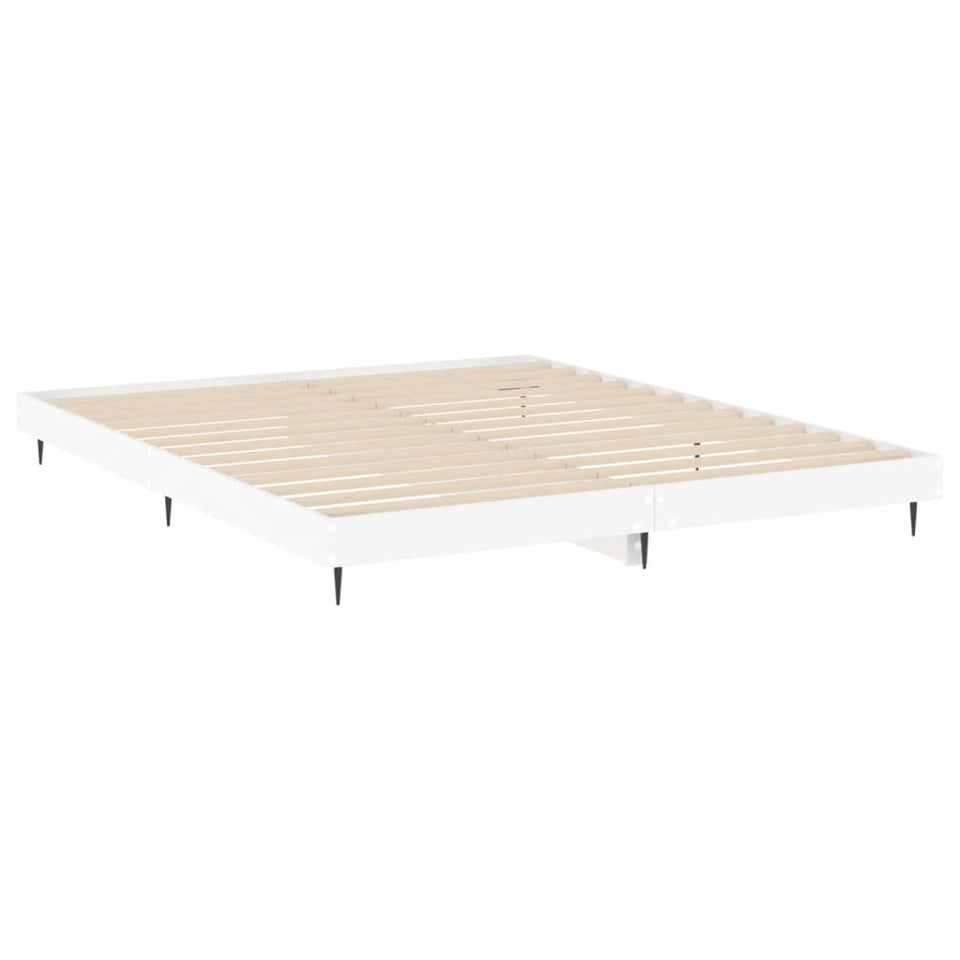 Bed Frame White 200x200 cm Engineered Wood