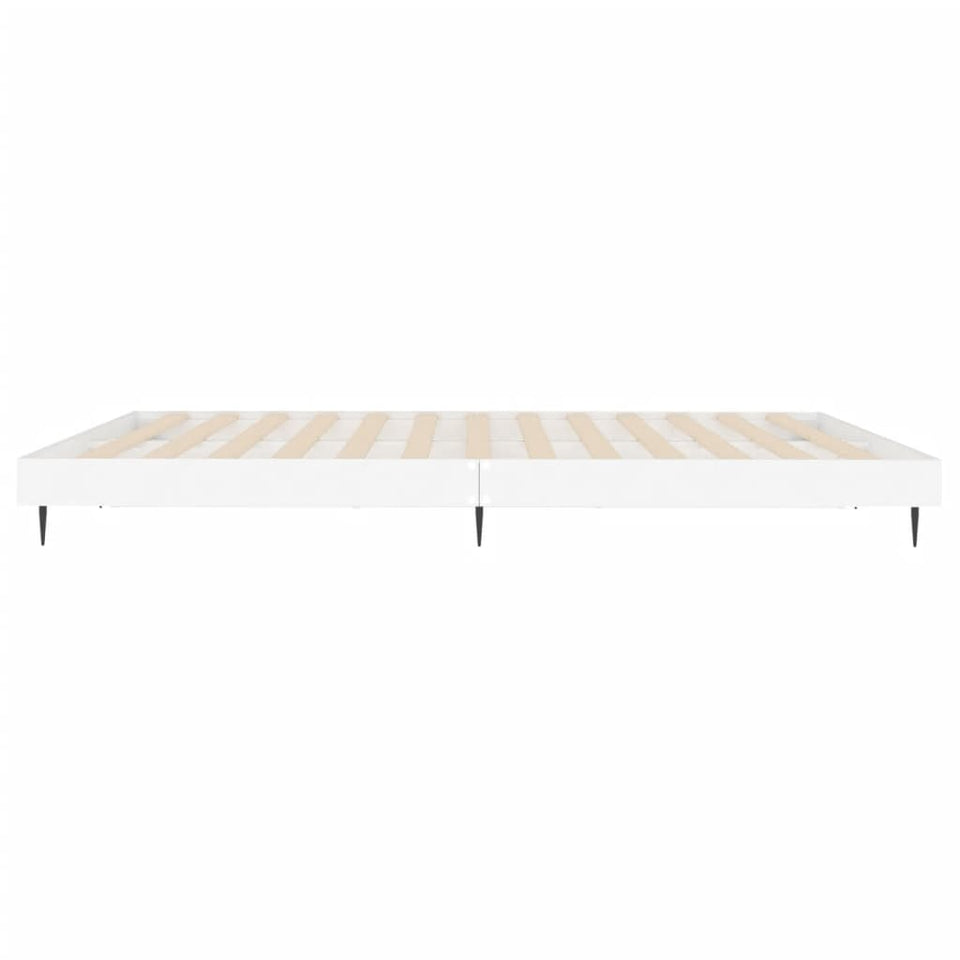 Bed Frame White 200x200 cm Engineered Wood