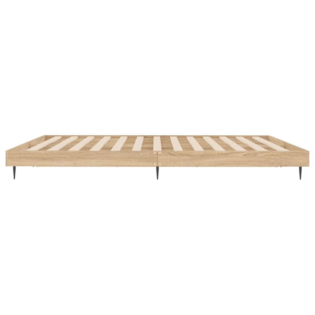 Bed Frame without Mattress Sonoma Oak 200x200 cm Engineered Wood