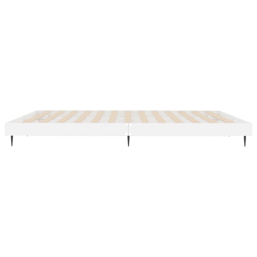 Bed Frame without Mattress High Gloss White 150x200 cm King Size