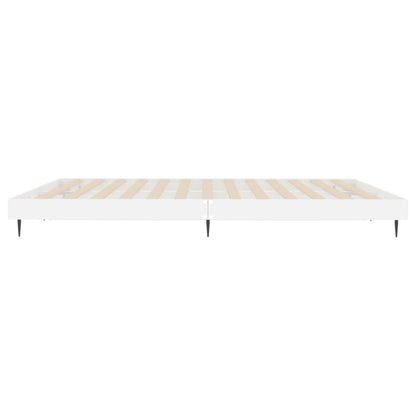 Bed Frame without Mattress High Gloss White 150x200 cm King Size